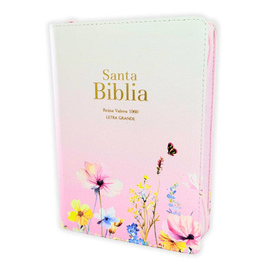 Santa Biblia Reina Valera 1960 letra grande tamaño compacta con zipper