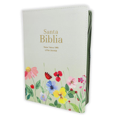 Santa Biblia Reina Valera 1960 letra grande tamaño compacta con zipper