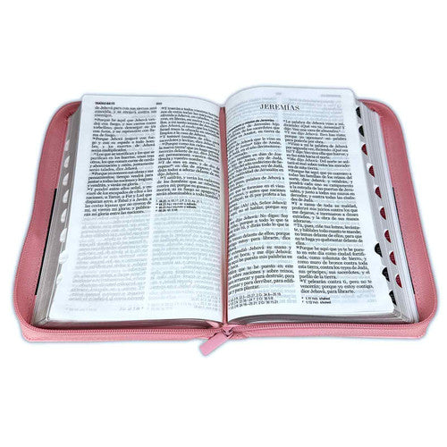 Santa Biblia Reina Valera 1960 Tamaño Manual con cierre, con indice, canto plateado