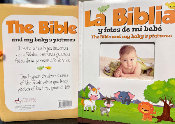 La Biblia y fotos de mi bebe bilingue