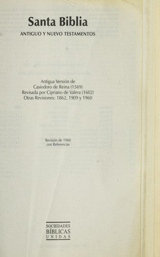 Santa Biblia Reina Valera 1960 económica rústica book cover