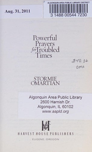 Powerful Prayers for Troubled Times- Stormie Omartian book cover