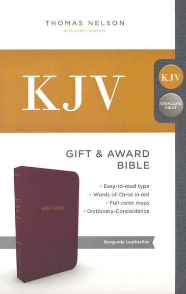KJV, Gift and Award Bible, Imitation Leather, Burgundy