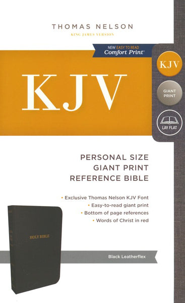 KJV Personal Size Reference Bible Giant Print, Leather-Look, Black