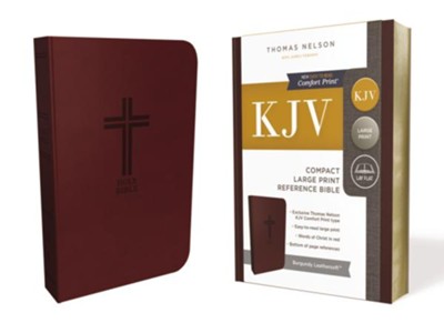 KJV Compact Reference Bible, Large Print, Leather-Look Burgundy