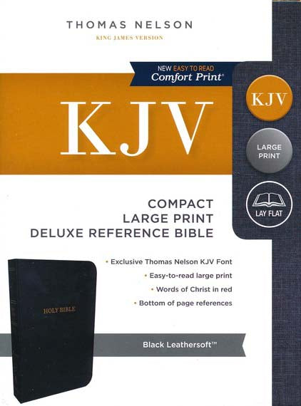 KJV Deluxe Compact Reference Bible, Large Print, Leather-Look, Black