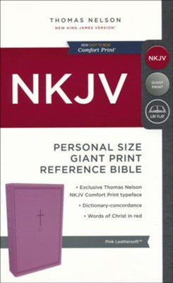 NKJV Comfort Print Reference Bible, Personal Size Giant Print, Imitation Leather, Pink