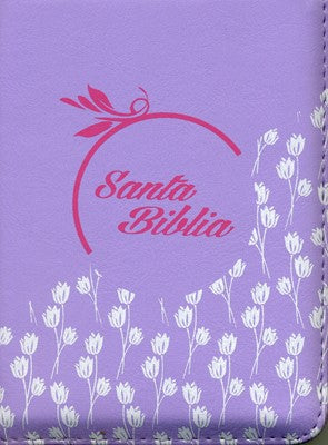 Biblia con Concordancia de tamaño bolsillo con cierre para ninos, Reina-Valera 1960, imitación piel, lavanda floral Imitation Leather – 2018