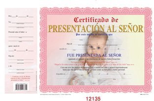 Certificado De Presentacion Al Señor Para Niña