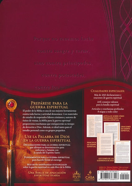 Biblia para la guerra espiritual (Imitacion piel color vino):