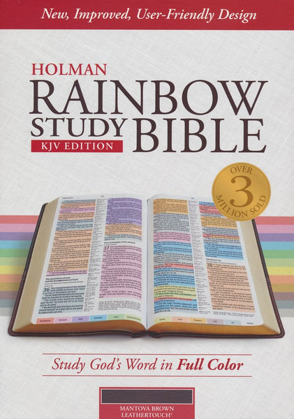 KJV Holman Rainbow Study Bible, Mantova Brown LeatherTouch
