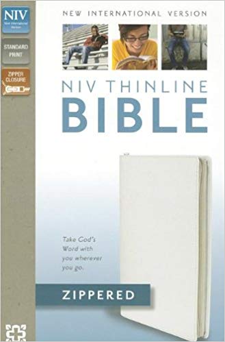 NIV, Thinline Zippered Collection Bible, Bonded Leather, White, Red Letter Edition Bonded Leather 