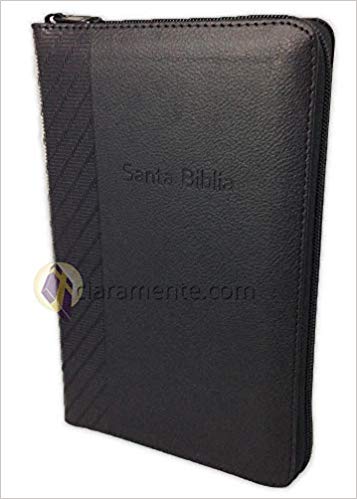 Biblia Letra Grande con Cierre y Concordancia, Reina-Valera 1960, imitación piel, tamaño manual con bolsillo, negro con índice