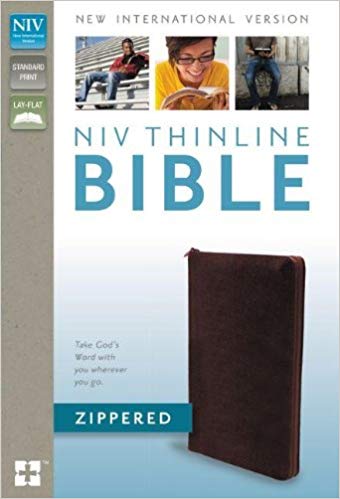 NIV, Thinline Bible Zippered, Bonded Leather, Burgundy Bonded Leather – Special Edition