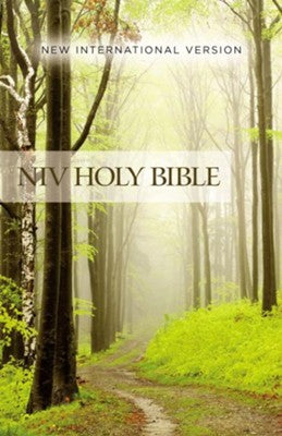 NIV Value Outreach Bible--softcover, green forest path