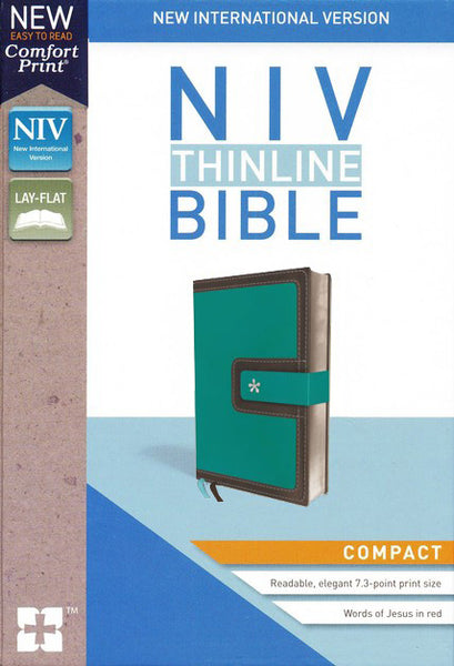 NIV Thinline Bible Compact Blue and Brown, Imitation Leather