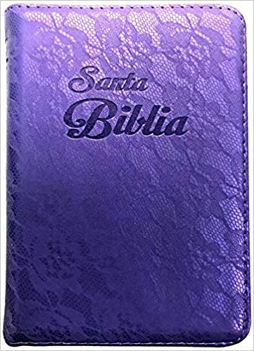 Santa Biblia Compacta Letra Grande con Cierre, Reina-Valera 1960, imitación piel, morado floral con índice 