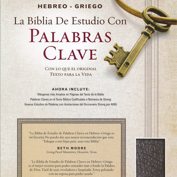 Biblia de Estudio Palabras Claves Hebreo-Griego, Piel Esp. Negra (RVR 1960 Hebrew-Greek Keyword Study Bible, Bon.Leather, Bk.)