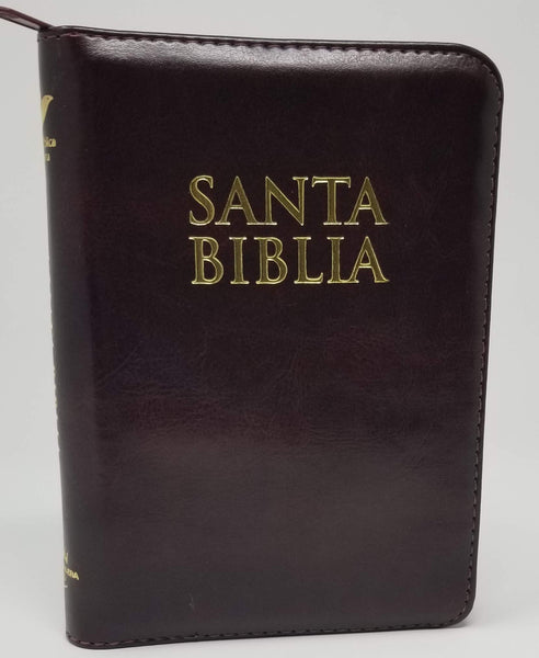 Santa Biblia Compacta (pequeña) con Cierre - Reina-Valera 1960 - imitación piel - vino con índice 