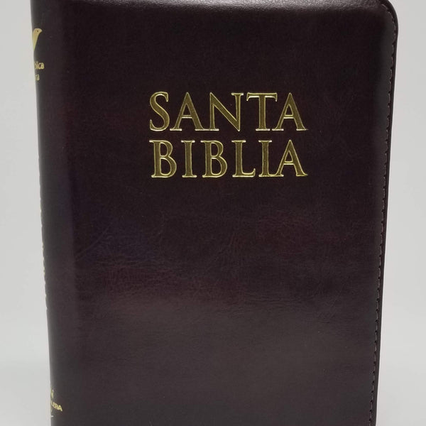 Santa Biblia Compacta (pequeña) con Cierre - Reina-Valera 1960 - imitación piel - vino con índice 