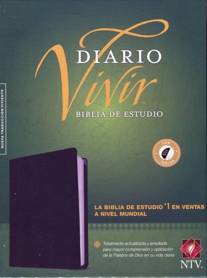 BIBLIA NTV DIARIO VIVIR ESTUDIO PIEL FABRICADA NEGRO TAMAÑO GRANDE INDICE