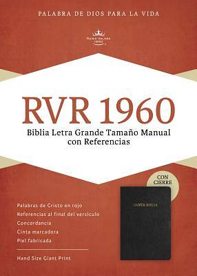 Rvr 1960 Biblia Letra Grande Tamano Manual, Negro Piel Fabricada Con Indice, Con Cierre — disponible en La Librería del Evangelio