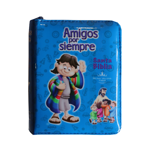 Santa Biblia Compacta Amigos por Siempre para Niños - Reina-Valera 1960 RVR 1960 imitacion piel acolchonada azul Imitation Leather – 