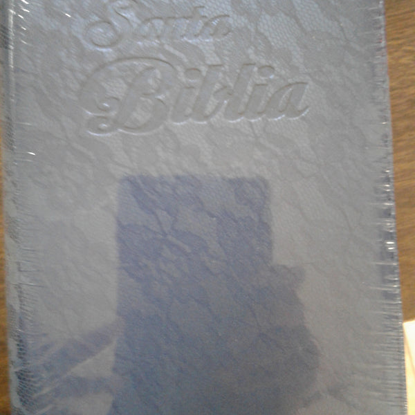 Biblia Letra Grande con Cierre, tamaño manual, Reina-Valera 1960, imitación piel, azul floral con índice