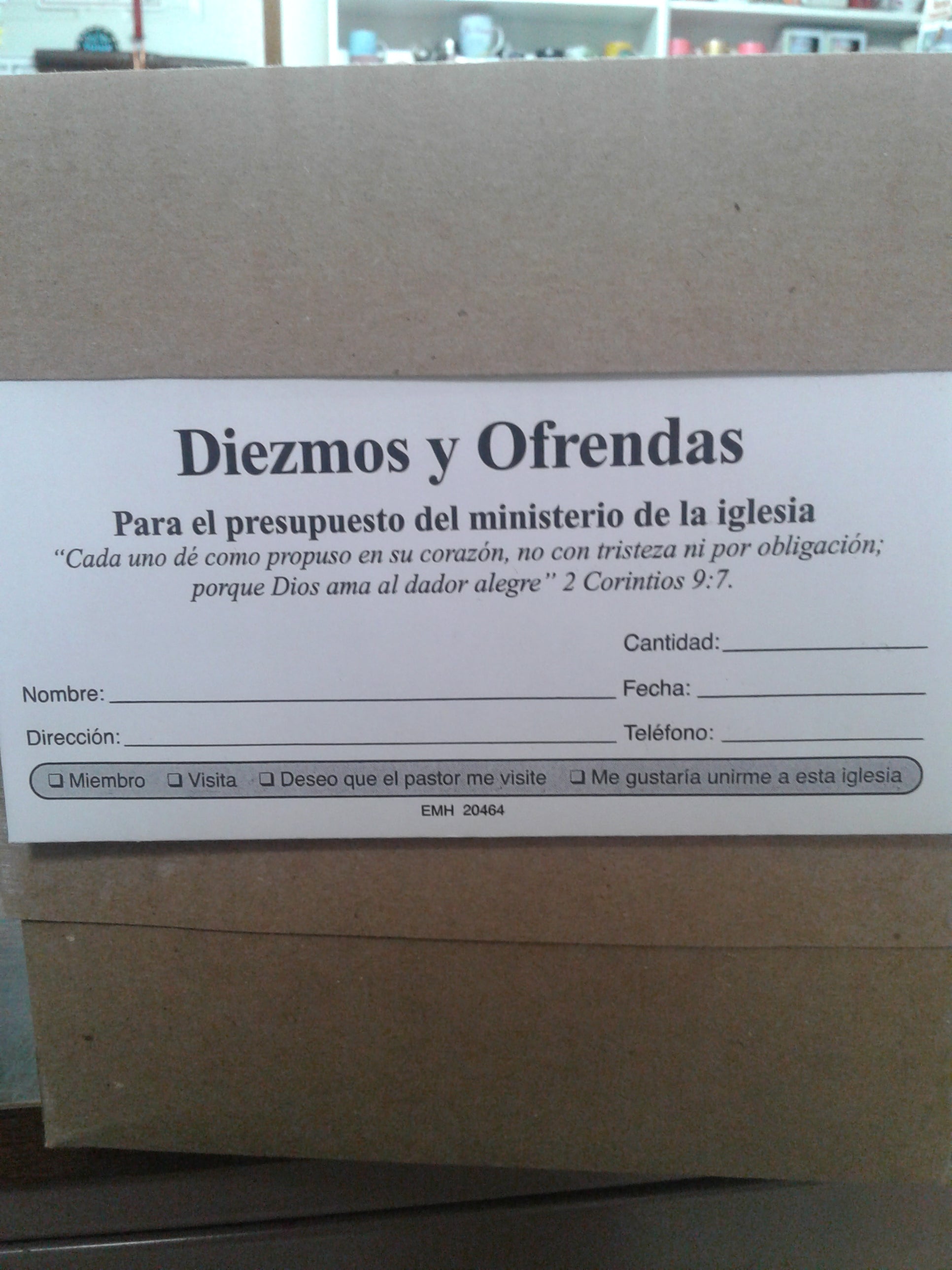 Caja Diezmo & Ofrendas sobres — available at The Gospel Bookstore