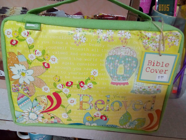Bible Cover You are Beloved. Green yellow