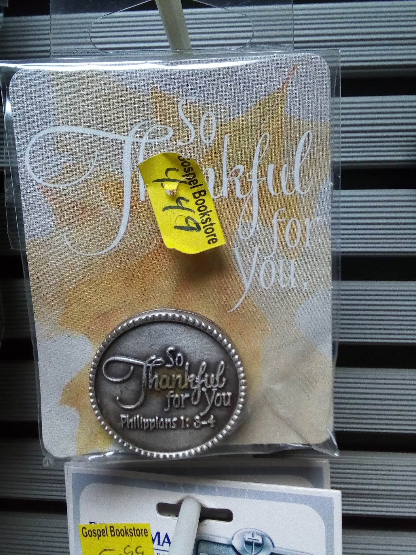 Badge SO THANKFUL FOR YOU — available at The Gospel Bookstore