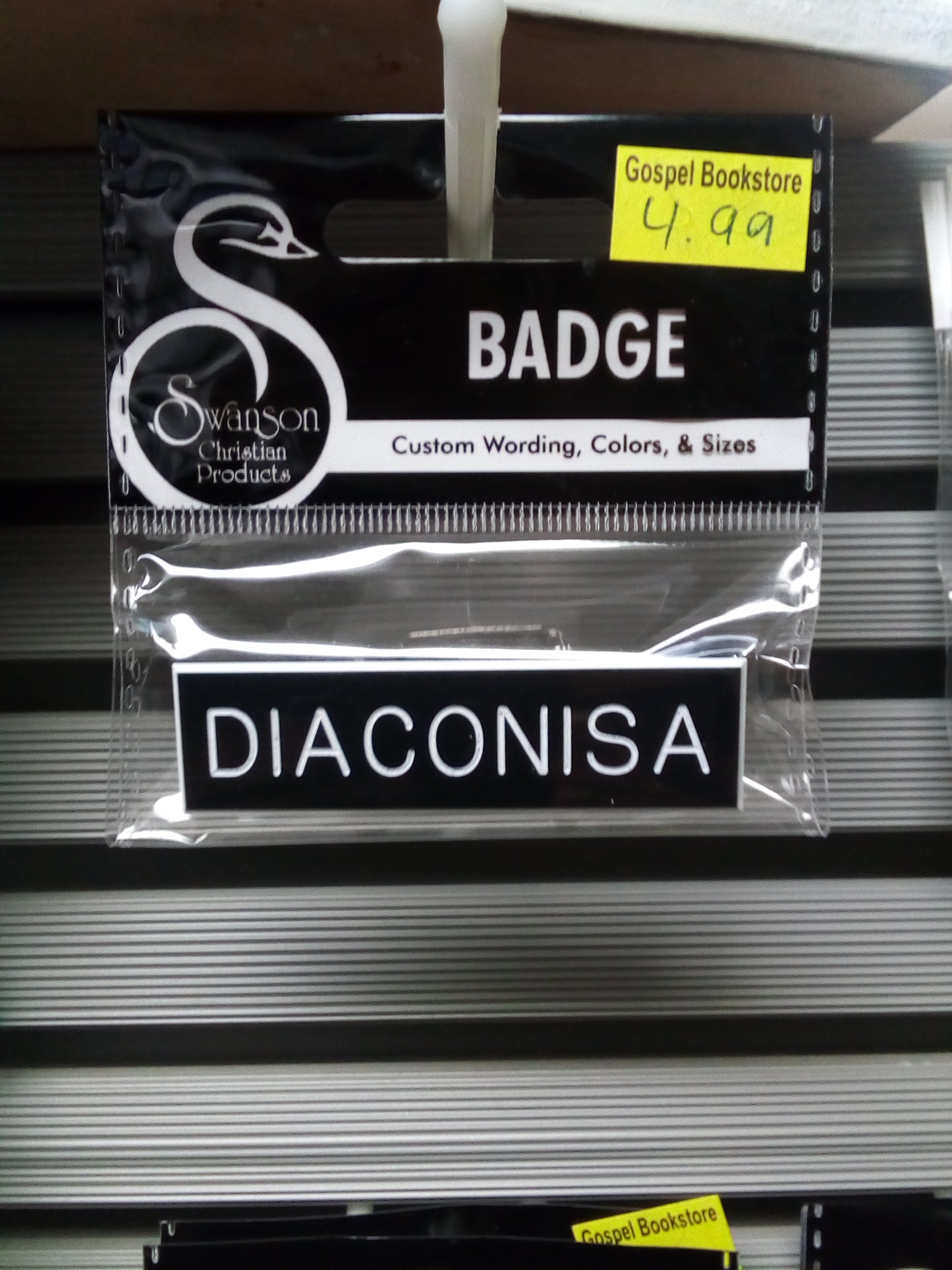 Badge DIACONISA — available at The Gospel Bookstore