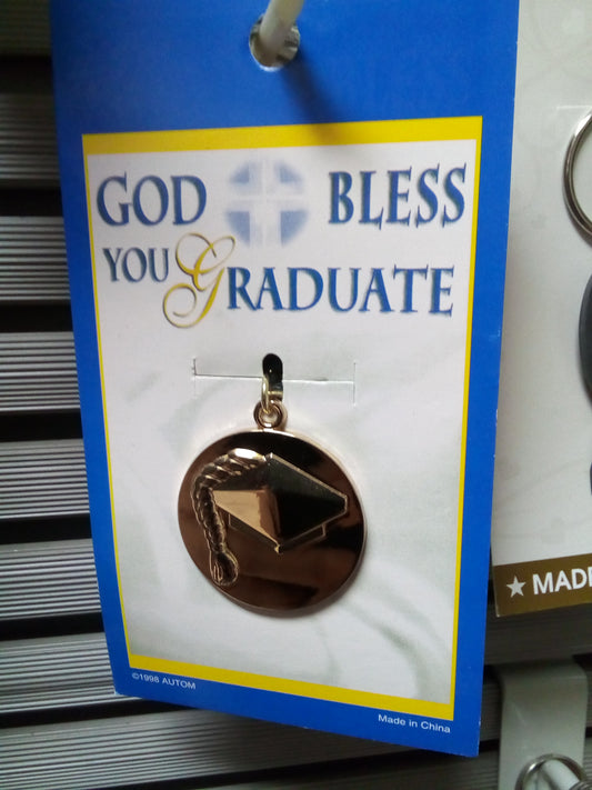 GOD BLESS YOU GRADUATE KEYCHAIN LLAVERO — available at The Gospel Bookstore