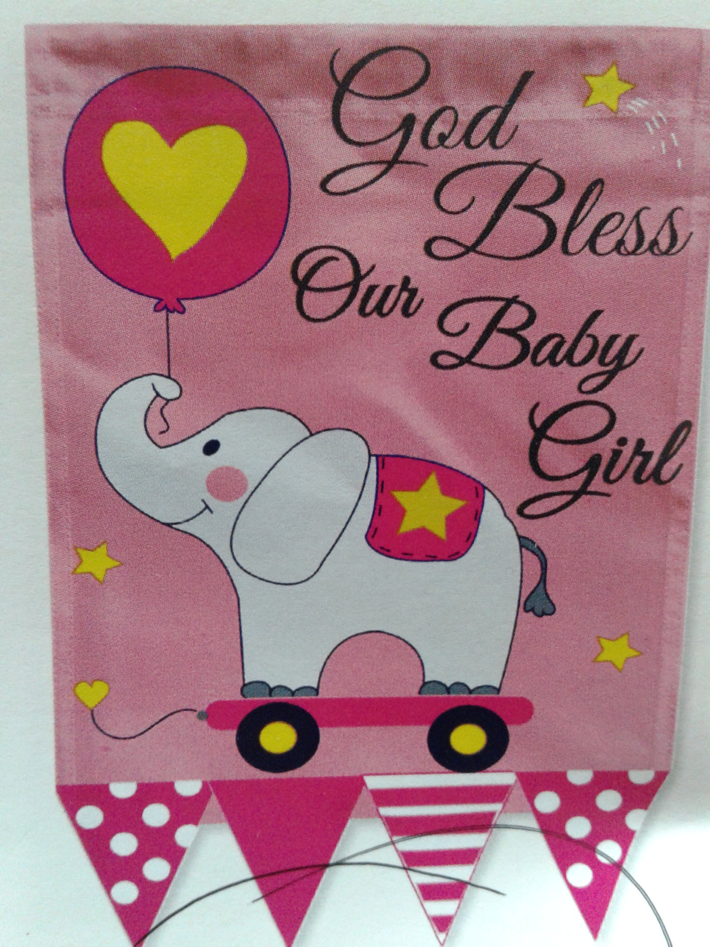 God Bless our Baby Girl Double Applique Garden flags