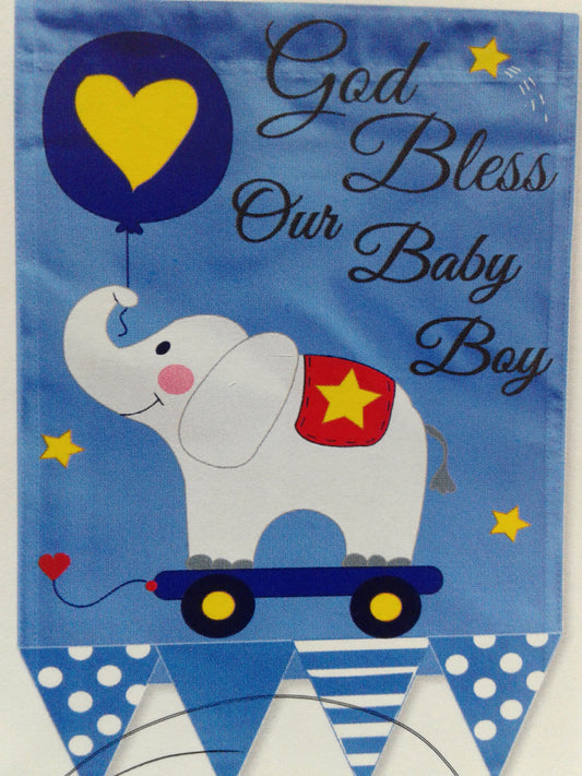 God Blessing our Baby boy garden flags