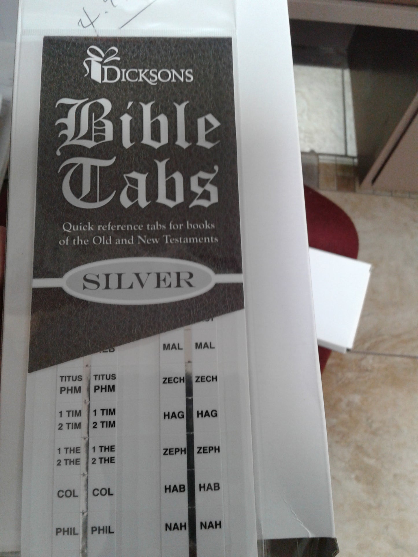 Silver Bible tabs — available at The Gospel Bookstore