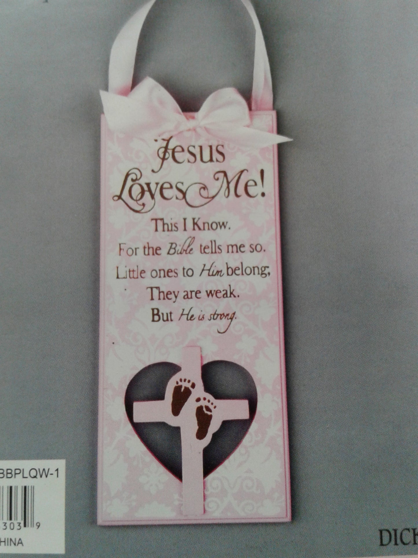 Jesus loves me girl Wall plaque