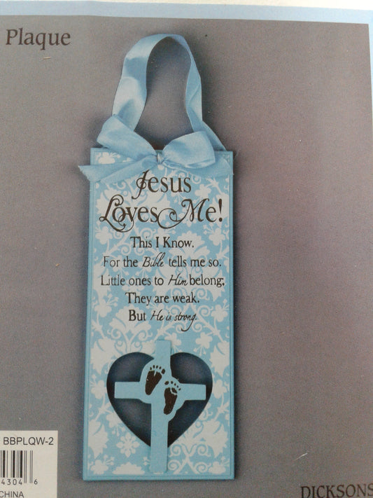 Jesus loves me boy wall plaque