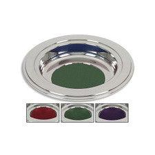 Silvertone Offering Plate - Green — available at The Gospel Bookstore