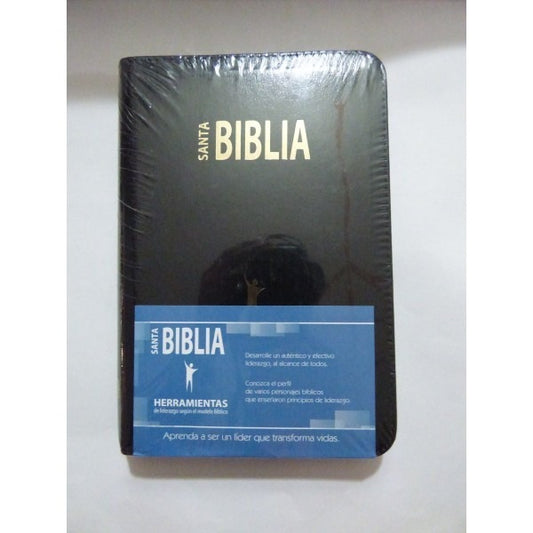 BIBLIA RVR60 MANUAL PERCALINA NEGRA CIERRE INDICE CON HERRAMIENTAS DE LIDERAZGO SEGUN EL MODELO BÍBLICO