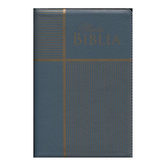BIBLIA RVR60 TAMAÑO MANUAL ECONOMICA IMITACION PIEL AZUL GRIS DORADO CIERRE — disponible en La Librería del Evangelio