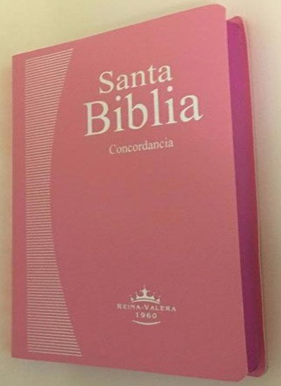 Biblia Reina Valera 1960 Ultrafina Imitacion Piel Color Rosa Concordancia