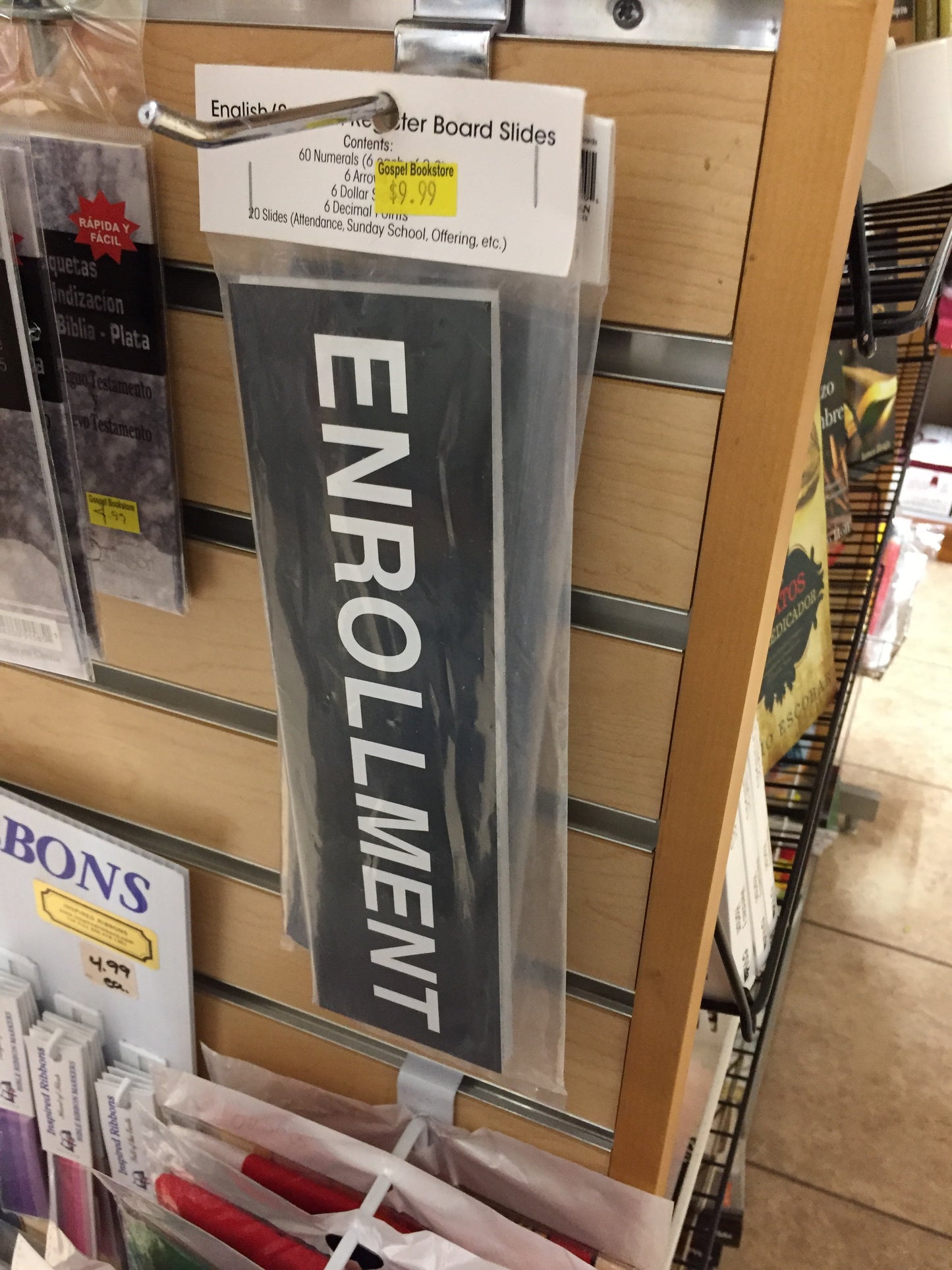 English/ Spanish board slides — available at The Gospel Bookstore