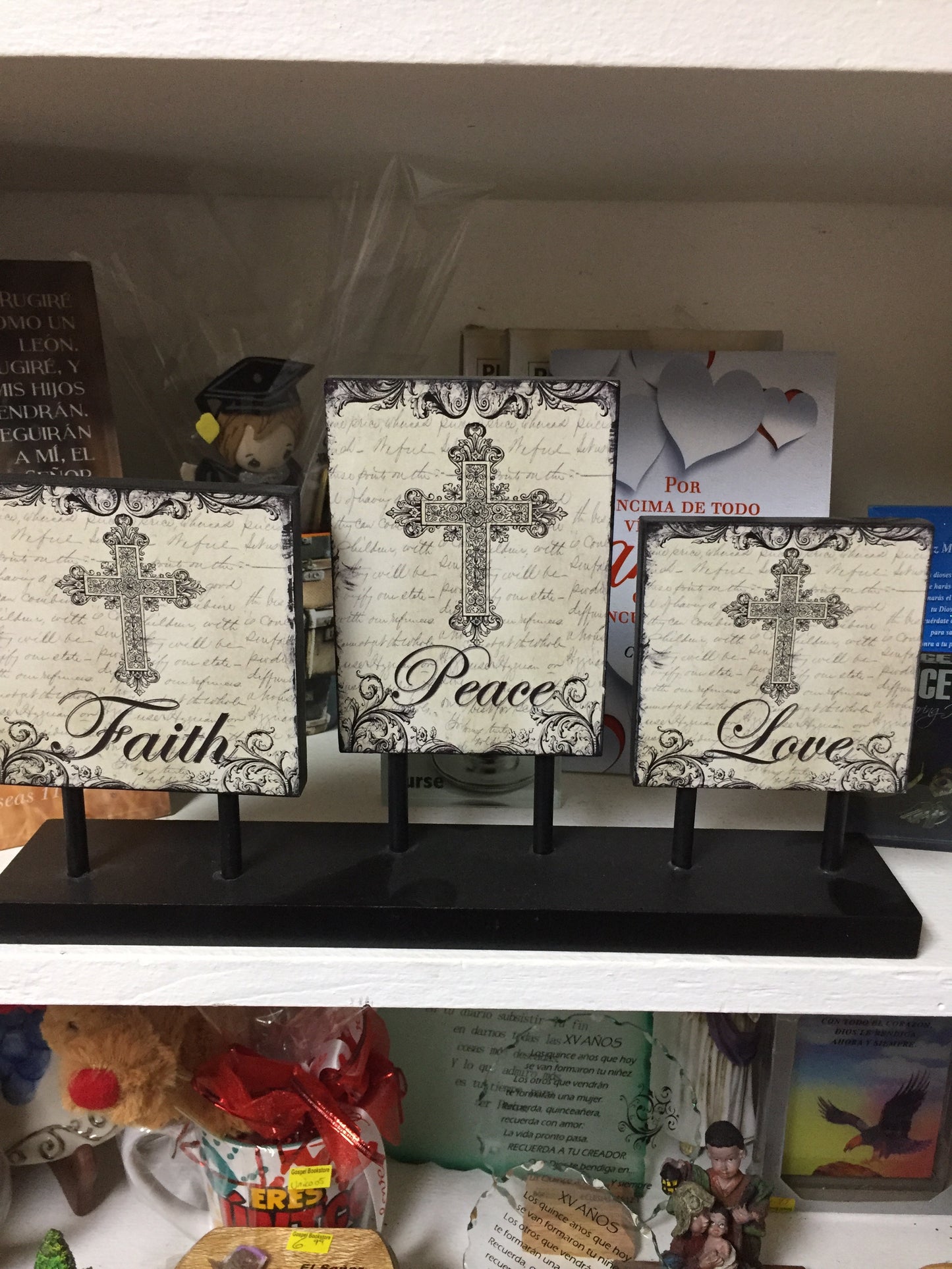 Adorno FAITH PEACE LOVE — available at The Gospel Bookstore