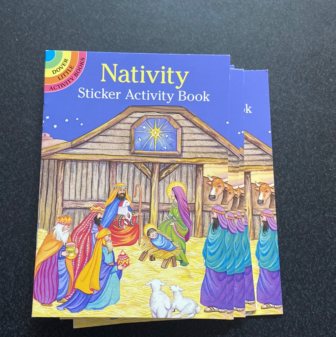 Nativity Sticker Activity book — available at The Gospel Bookstore