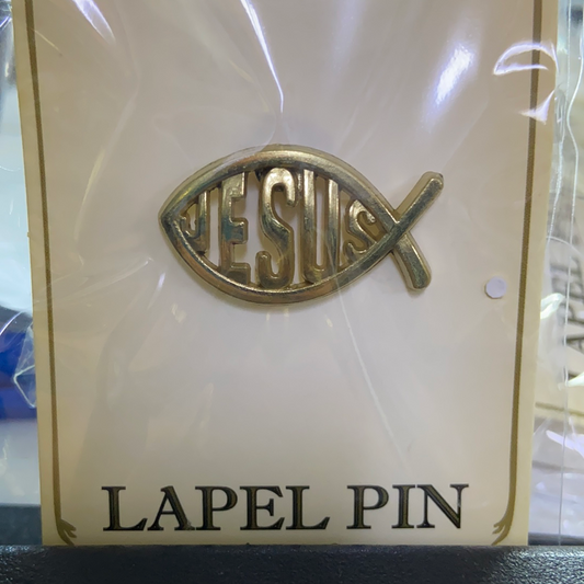Jesus pin — available at The Gospel Bookstore