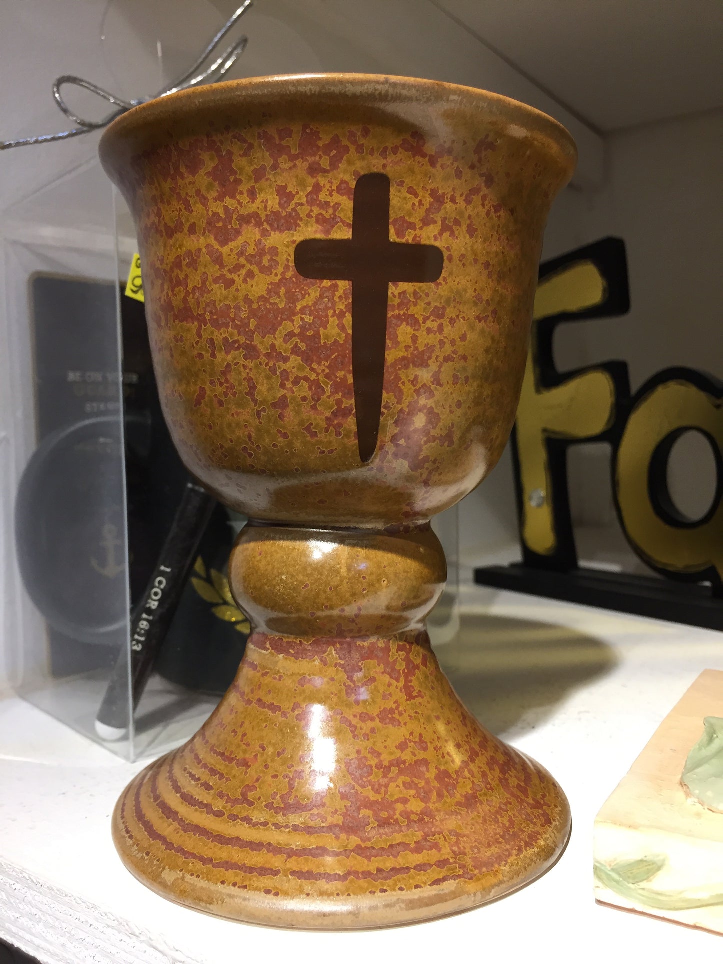 Brown Cross Blessing Cup