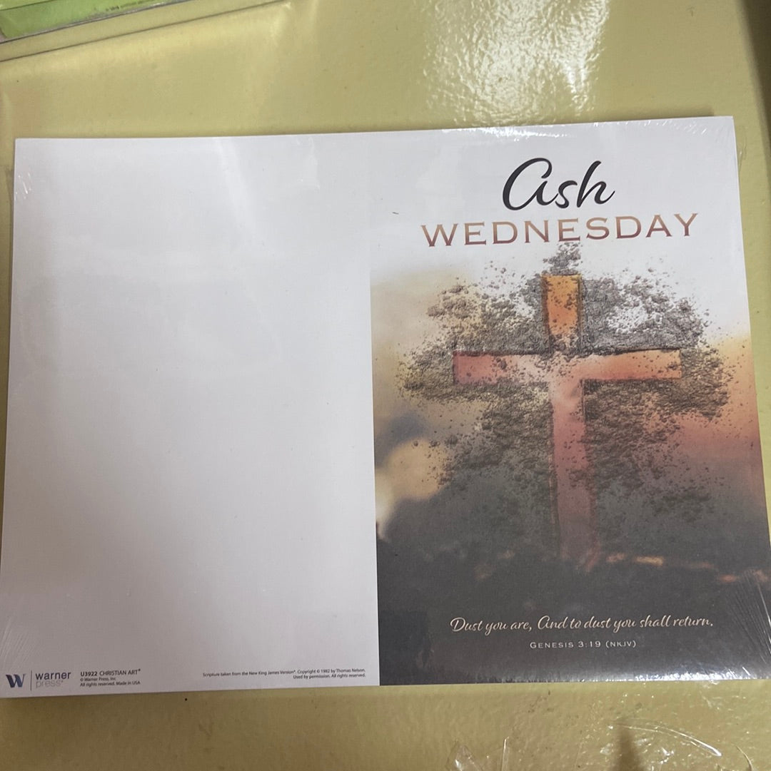 Ash Wednesday bulletin — available at The Gospel Bookstore