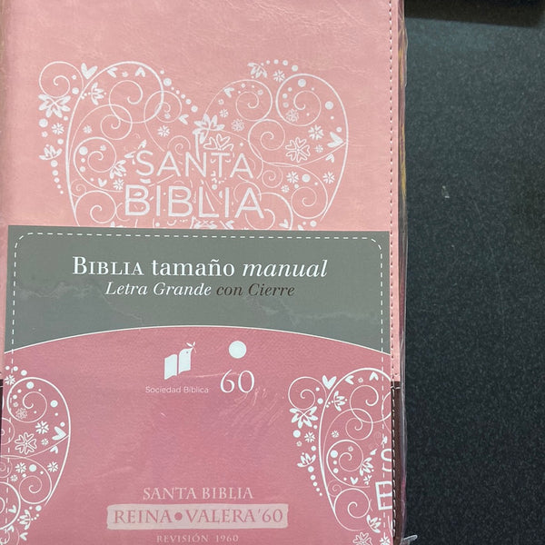 Biblia tamaño manual letra grande con cierre Reina Valera 60
