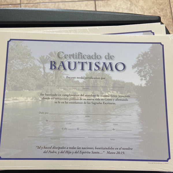 Certificado bautismo